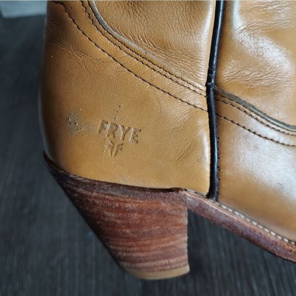 Vintage Frye Heeled Pull On Western Cowboy Boots Size 5.5B - Picture 2 of 14